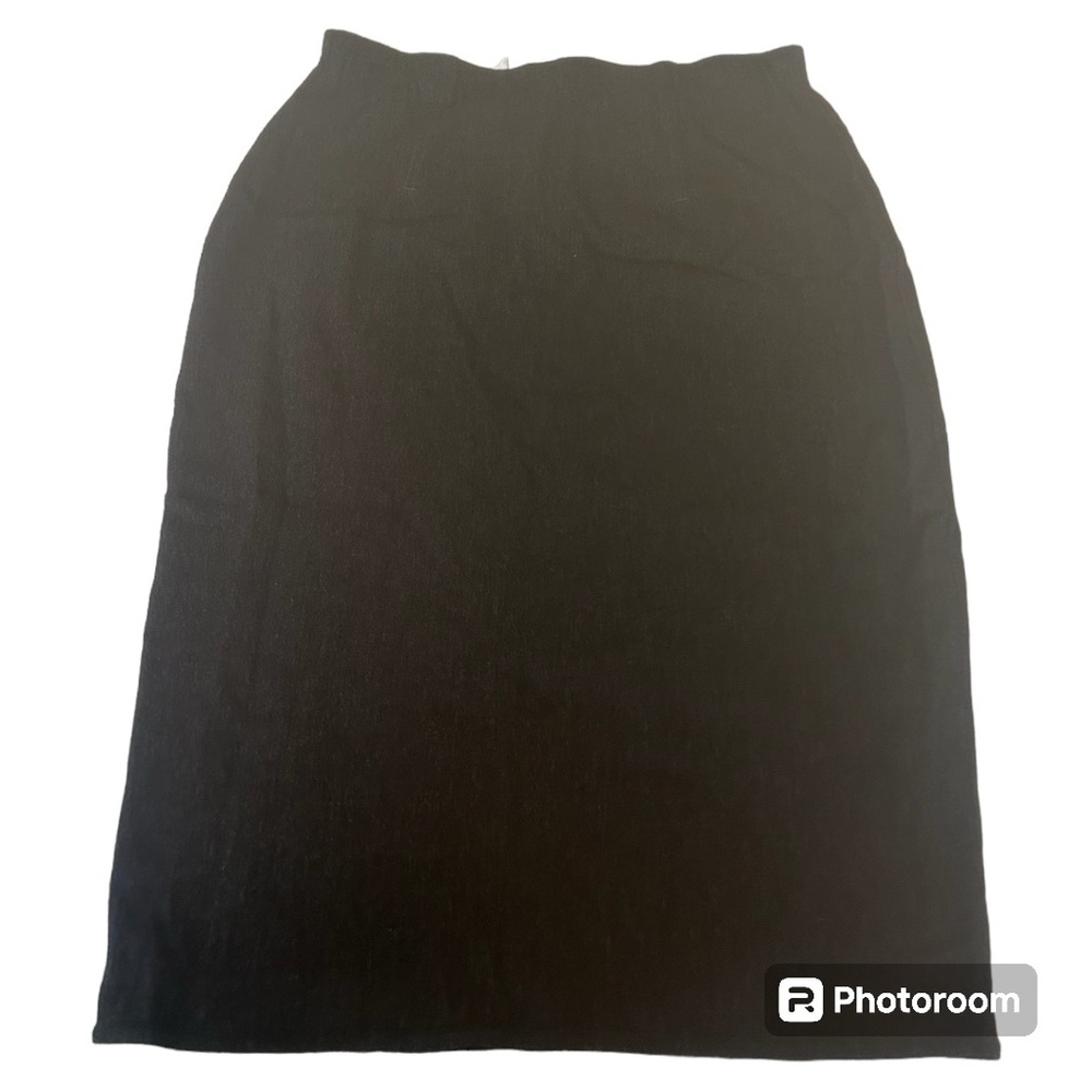 Max Studio NWT vintage pencil skirt indigo charcoal black small back slit